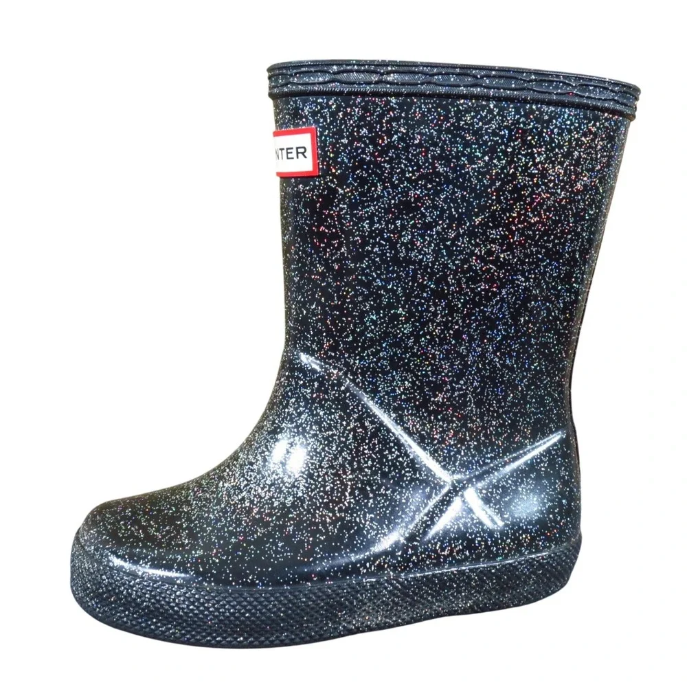 Hunter Kids First Classic Starcloud Unisex Rain Boots Sz 7B/8G Waterproof Black